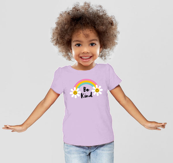 Be Kind T-Shirt Kids Kindness Rainbow Shirt Toddler Girl in Purple