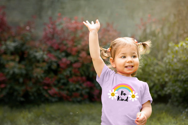 Be Kind T-Shirt Kids Kindness Rainbow Shirt Toddler Girl in Purple