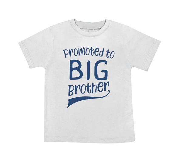 Promoted to Big Brother T-shirt T Shirt for Soon to be Older Sibling Toddler Boys Tee Blue