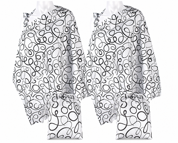 2pk Nursing Cover for Breastfeeding Privacy with Travel Bag and Wire Neckline Black & White