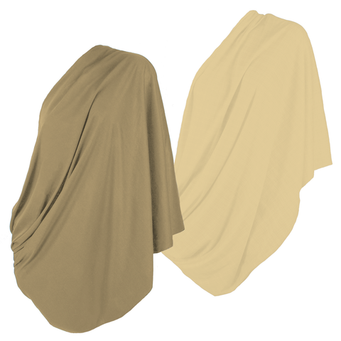 Ultra Soft Infinity Nursing Scarf (Cream/Light Brown) 2pk