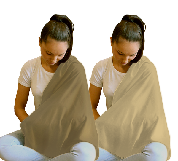 Ultra Soft Infinity Nursing Scarf (Cream/Light Brown) 2pk