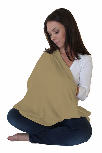 Ultra Soft Infinity Nursing Scarf in Light Brown