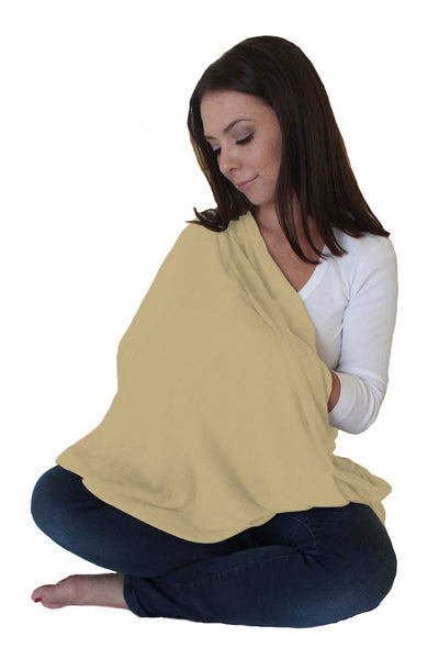 Ultra Soft Infinity Nursing Scarf (Cream/Light Brown) 2pk