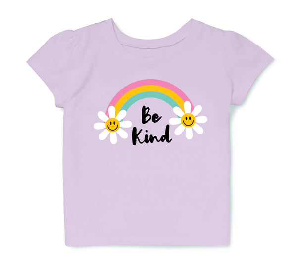 Be Kind T-Shirt Kids Kindness Rainbow Shirt Toddler Girl in Purple