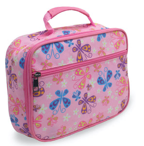 Kids Insulated Soft Lunch Box for School - Pink Butterflies