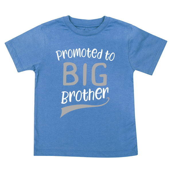 Promoted to Big Brother T-shirt T Shirt for Soon to be Older Sibling Toddler Boys Tee Blue