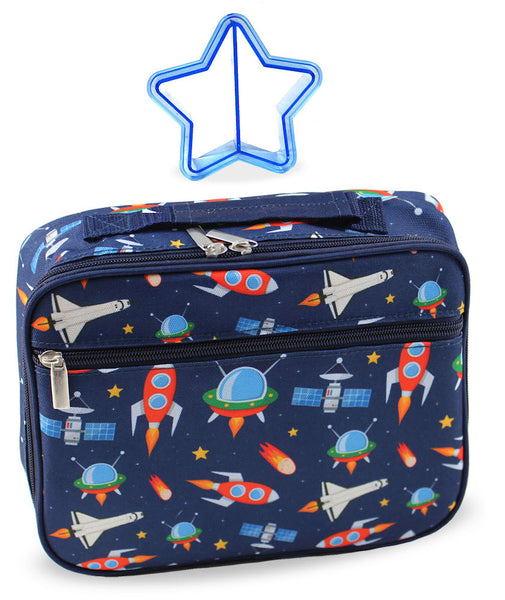 Kids Insulated Soft Lunch Box for School - Outer Space & Rocket Ships