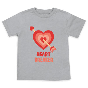 Heartbreaker Valentines Day Heart Tee Vday Grey and Red Shirt T-Shirt Toddler Boy