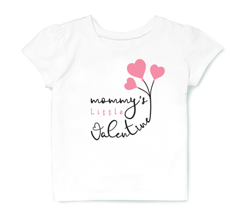 Mommys Little Valentines Day Pink Hearts Tee Vday Shirt T-Shirt Toddler Little Girl