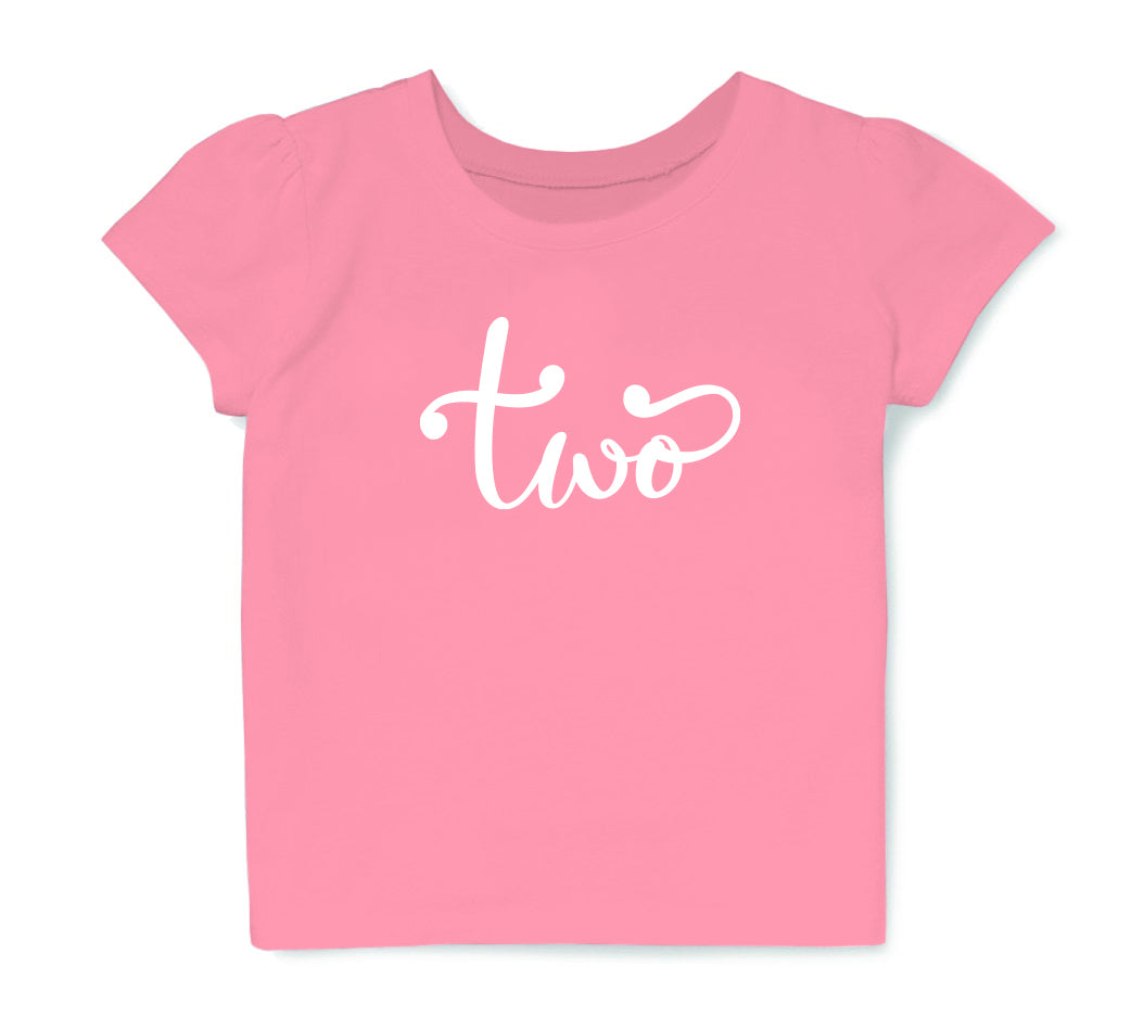 Two Year Old 2nd Birthday Party Tshirt for Toddler 2 Year Old Girls in Pink