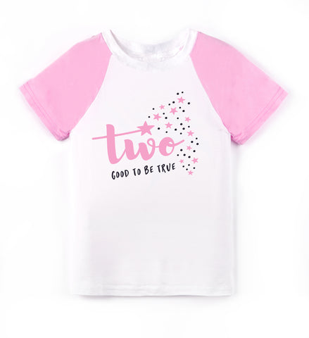 2nd Birthday Girl Party Tee Two Year Old Happy Bday T Shirt Baby Toddler Little Girls in Pink